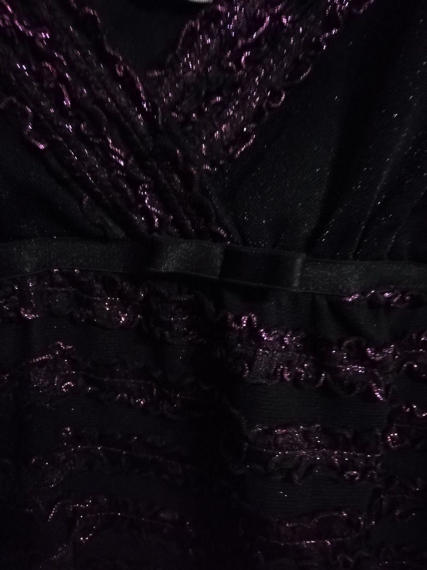 Bluzka na ramiączkach z falbankami, fioletowo-czarna Ant'all XL