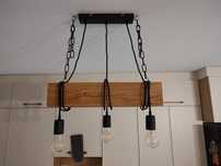 Lampa wisząca żyrandol "belka" dębowa loft