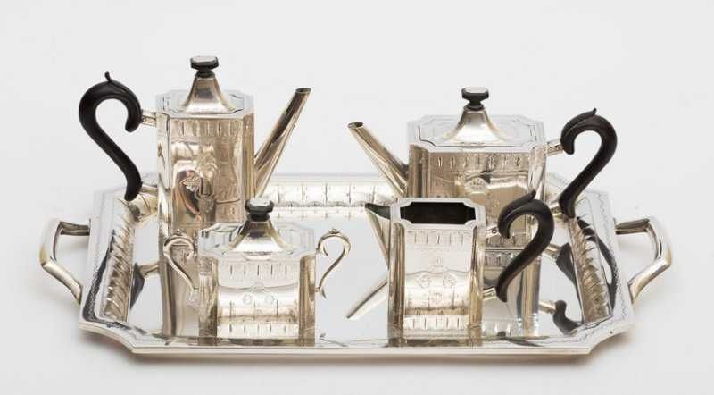 Belíssimo Serviço de Chá e Café em Prata Portuguesa