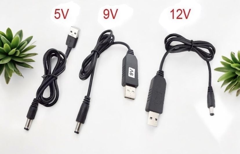 Кабель для роутера від повербанка на 5V,9V,12V USB - DC 2.1x5.5mm