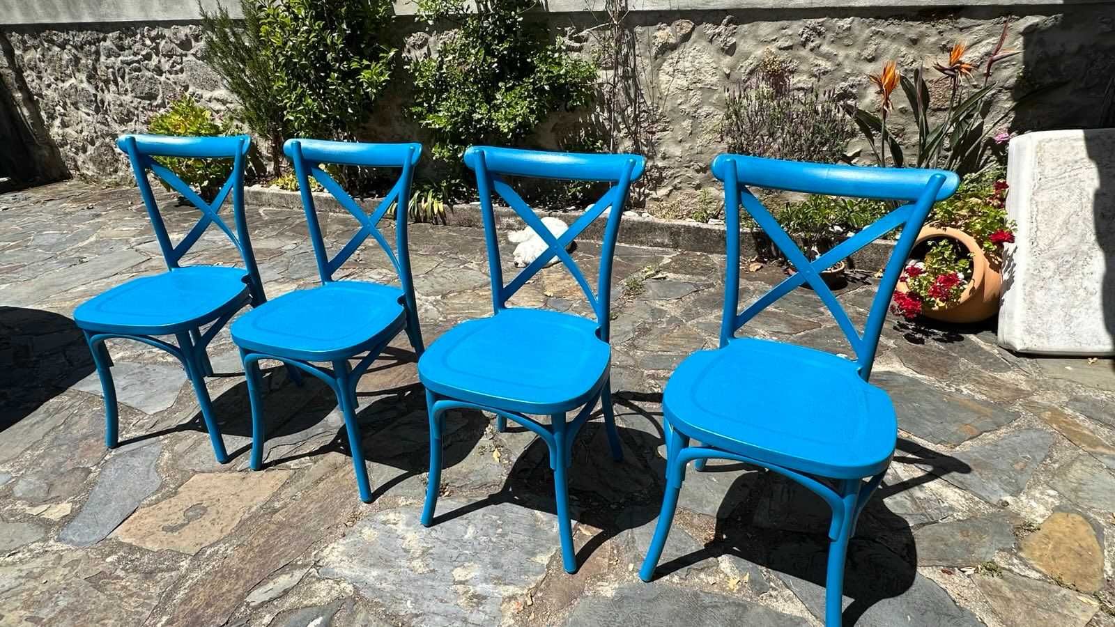 Cadeiras exteior pvc azul