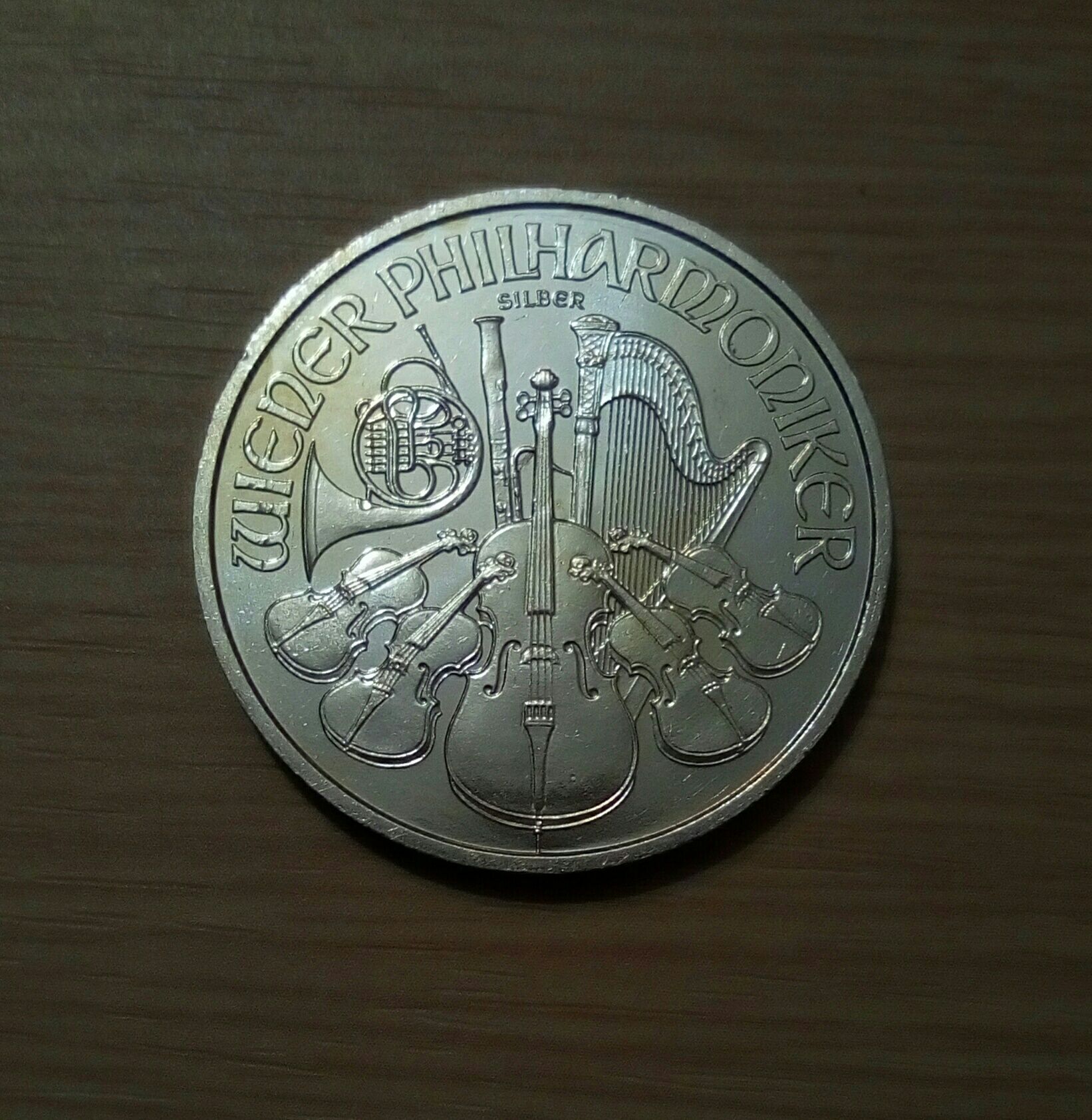 1,5 евро 2008, Австрия, филармоник, 9999 проба, 1 OZ!