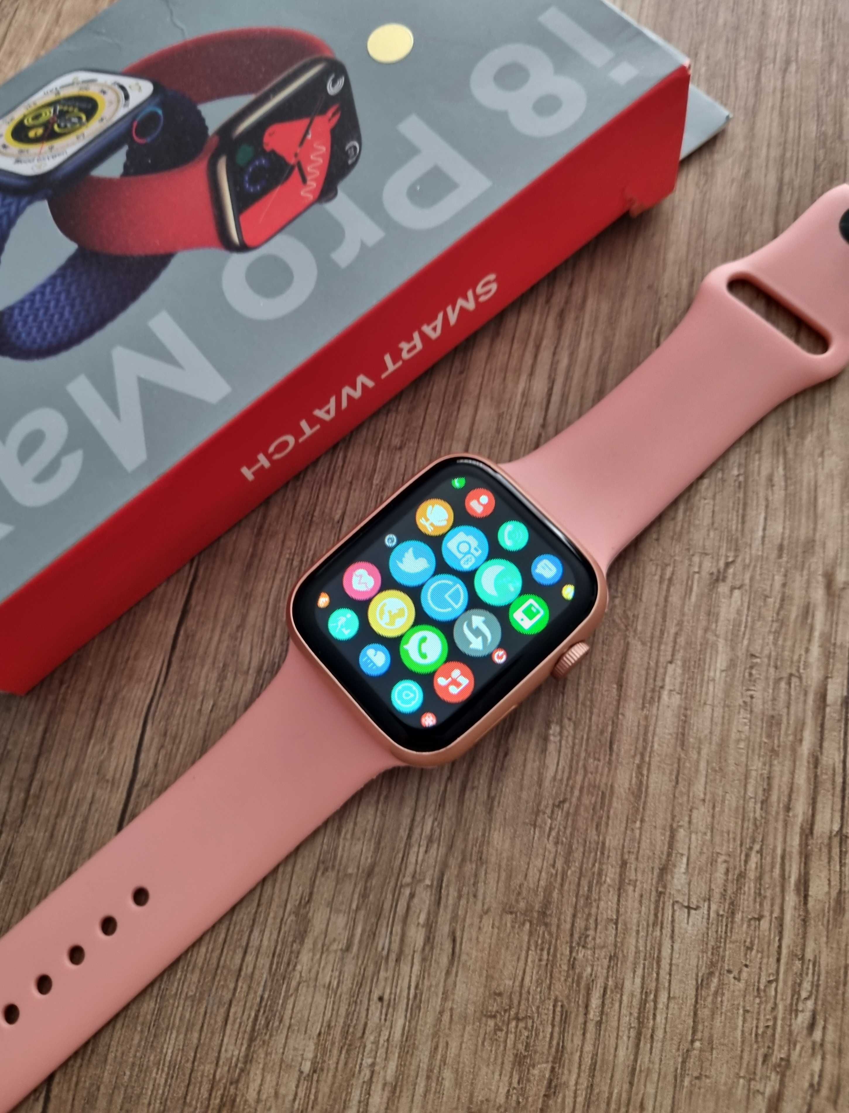 Różowy smartwatch