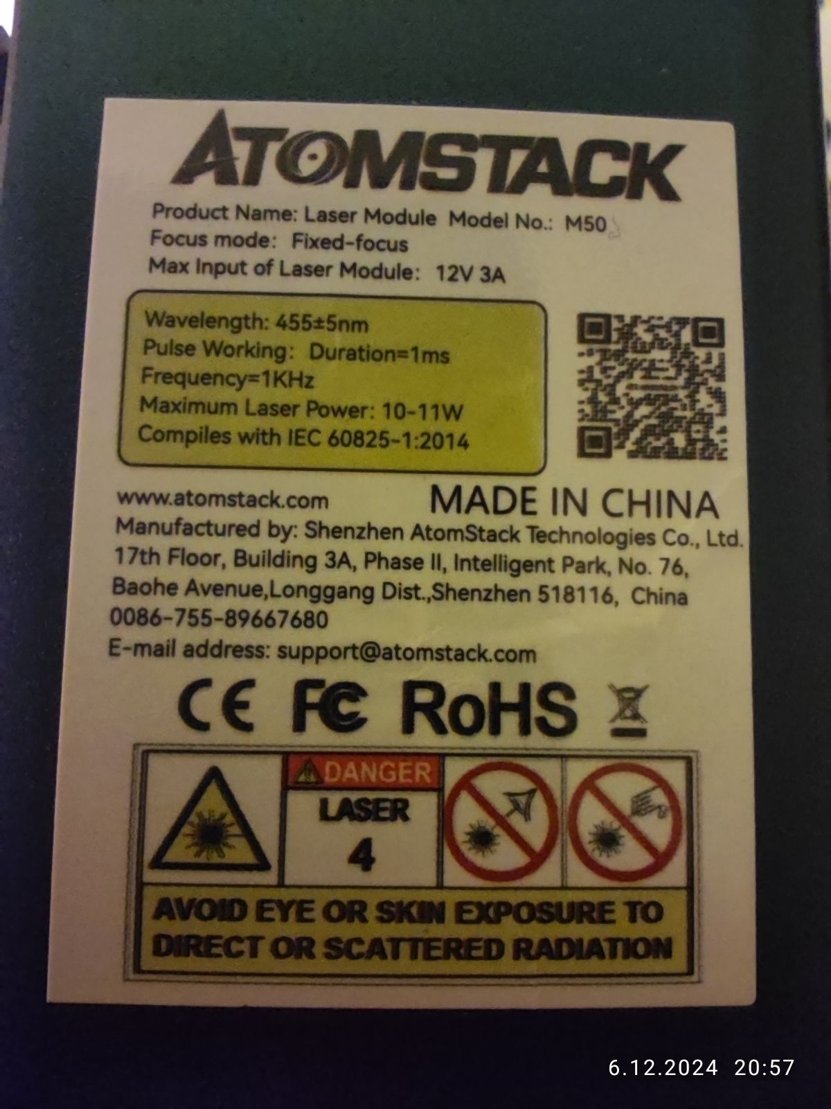 Atomstack laser grawer