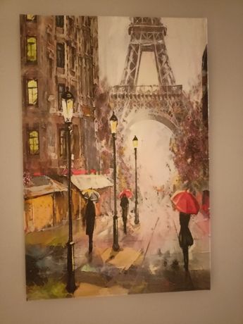 Paryż w deszczu obraz drukowany 50/70