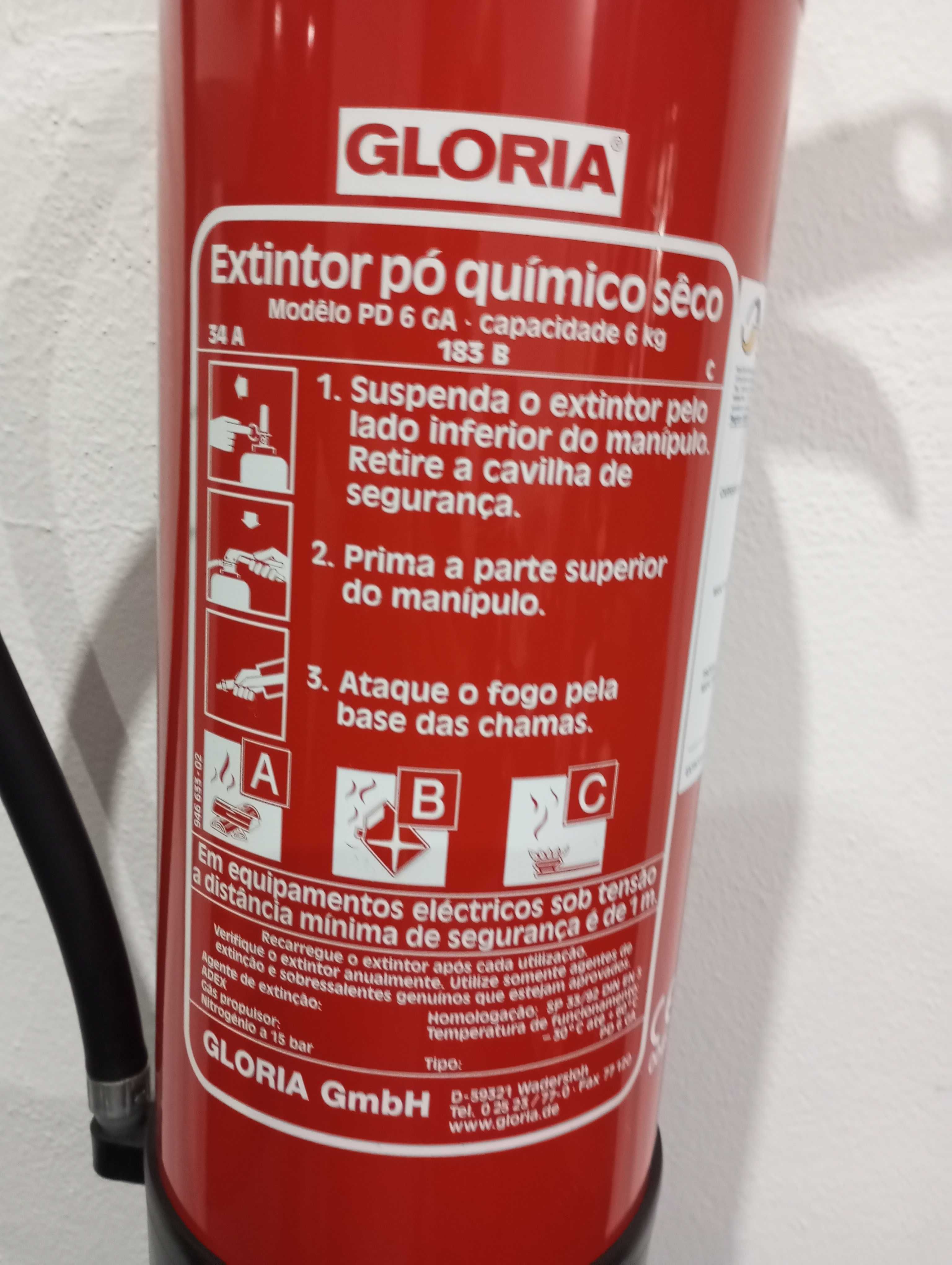 Extintor de Pó Químico Seco GLORIA 6 kg