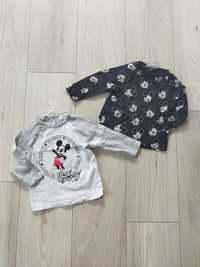 Zestaw 2 bluzki bluzka h&m Mickey Miki 74