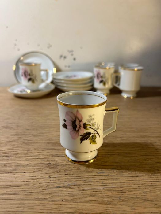 Conjunto de chá de porcelana portuguesa coimbra