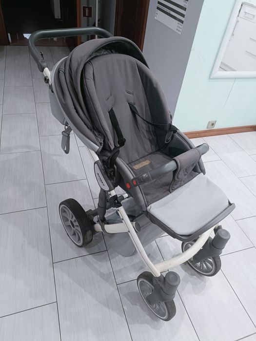 Wózek anex sport siwo-biały 2w1