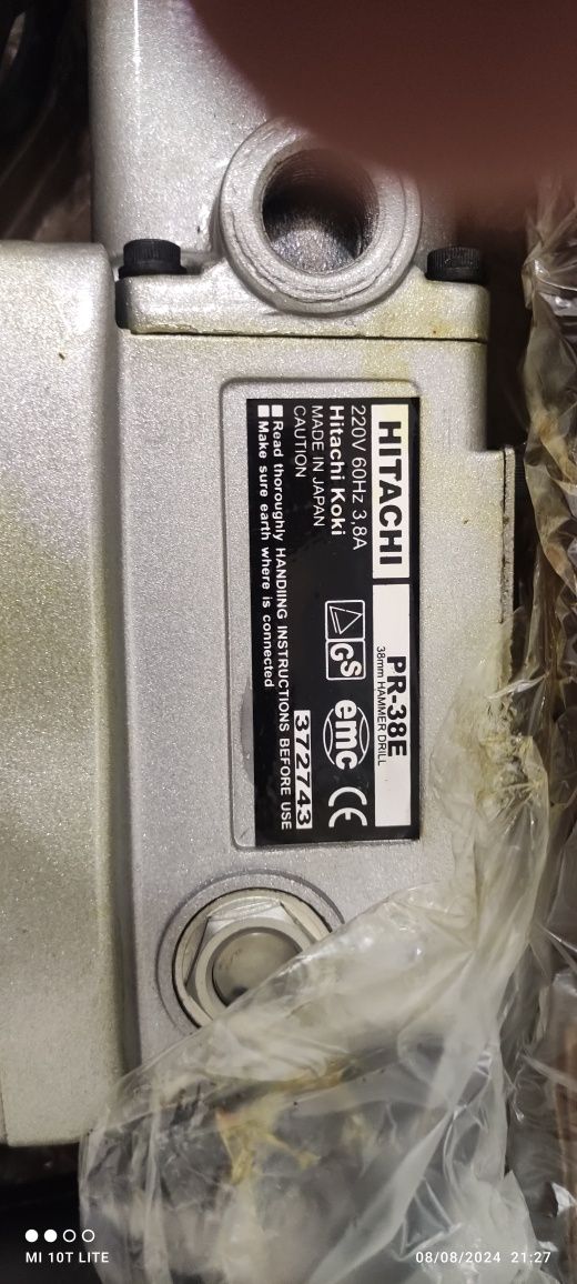martelo rotativo hitachi pr-38e, usado, alimentador de óleo, estojo