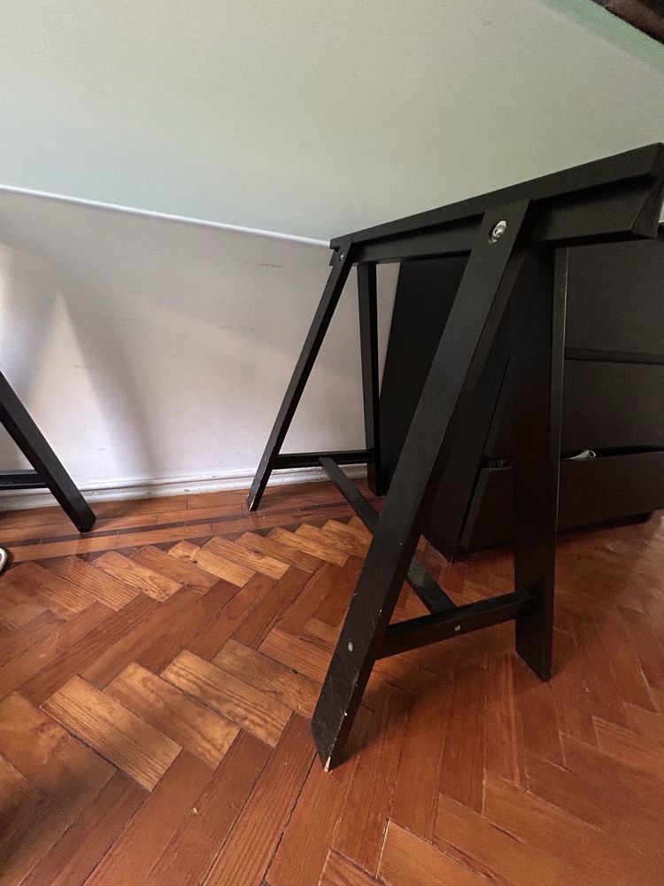 Secretaria tampo em vidro