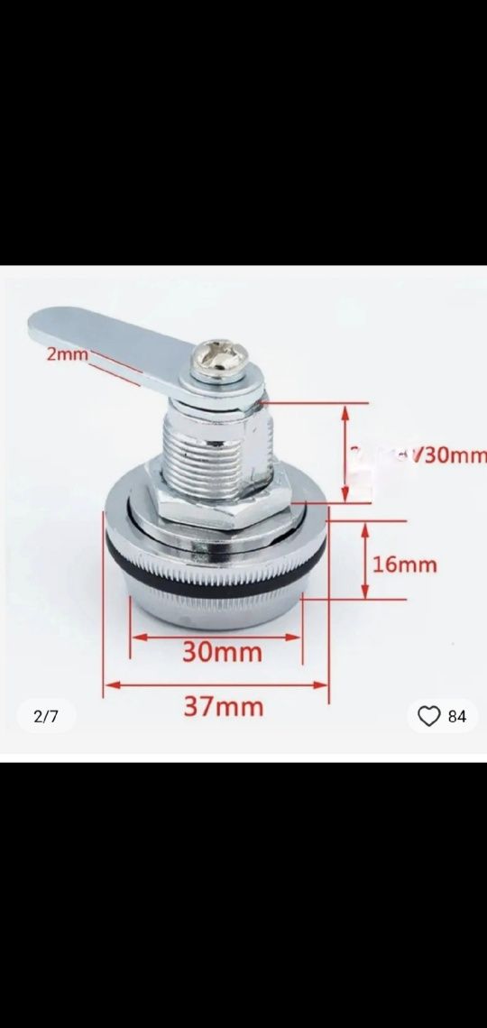 Zamek meblowy  krzyfkowy na szyfr 30 mm