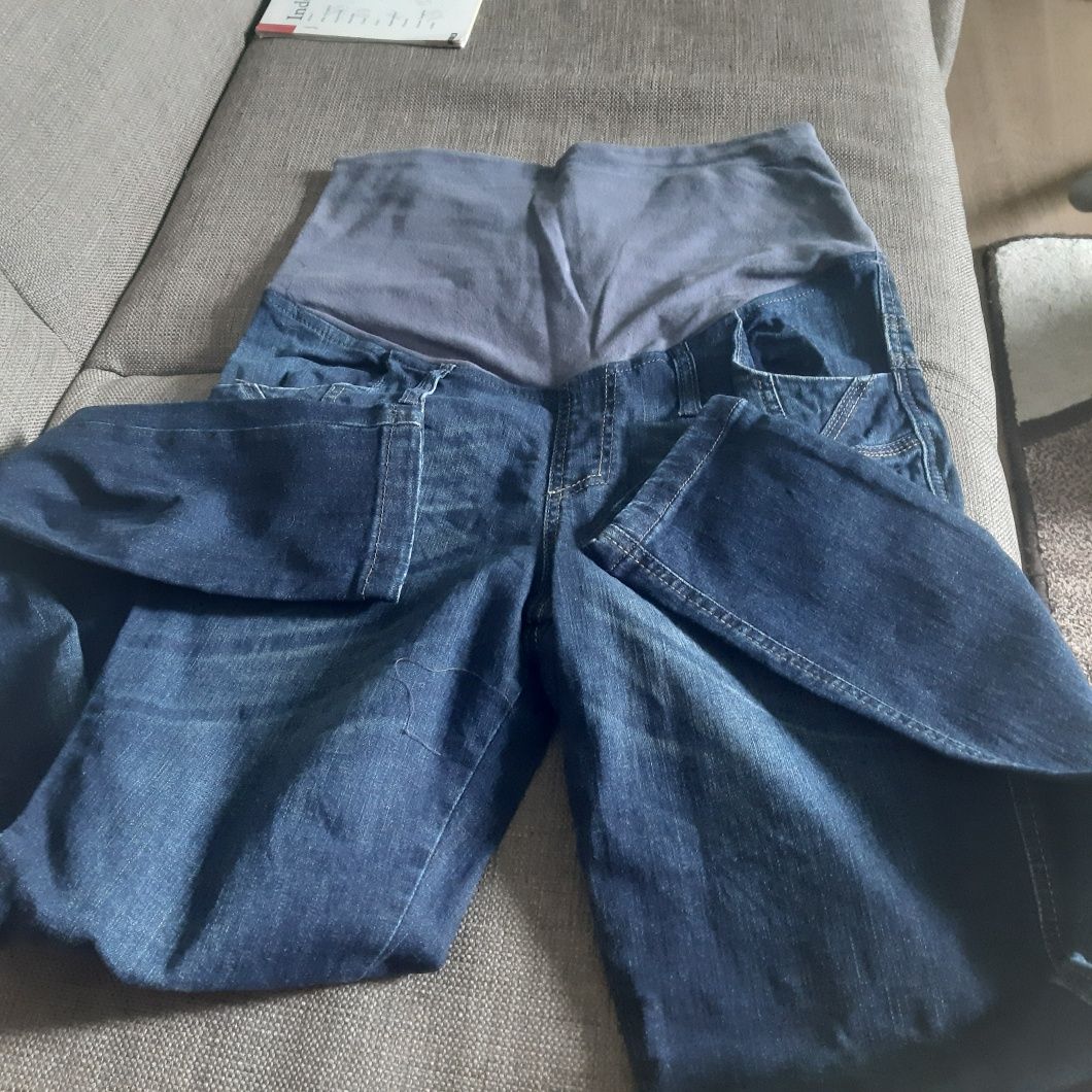 Spodnie ciążowe granatowe jeansowe