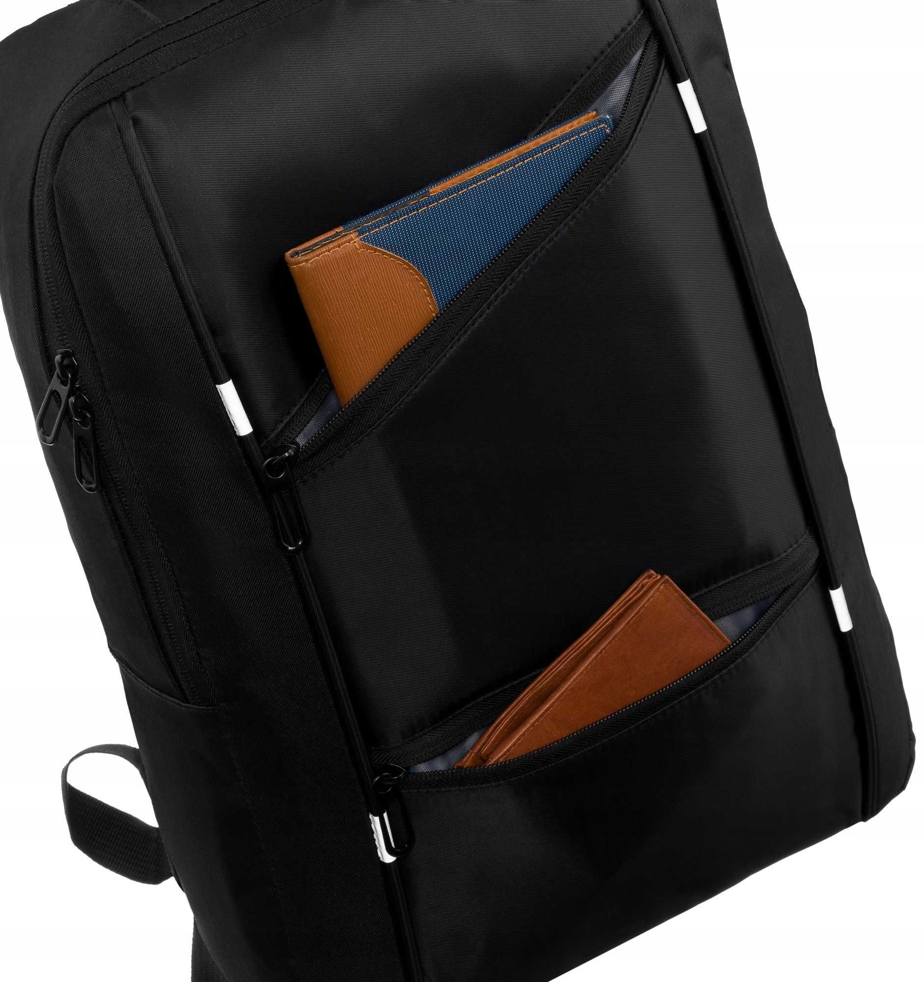 Peterson pojemny plecak podróżny do samolotu WIZZAIR czarny na laptopa