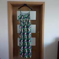 Letnia sukienka długa suknia na codzień na plaże NOWA r. 48 tropikalna