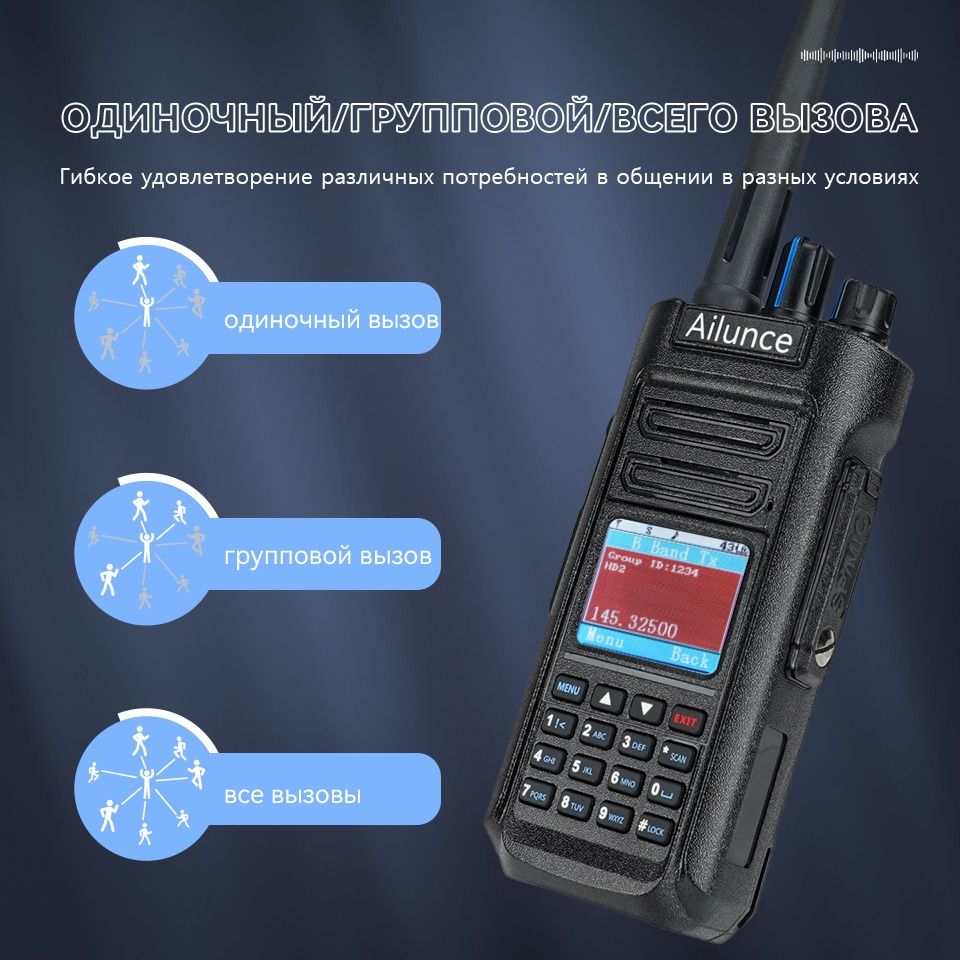 Retevis HD2 DMR GPS Портативная Двухдиапазонная Рация / Радиостанция