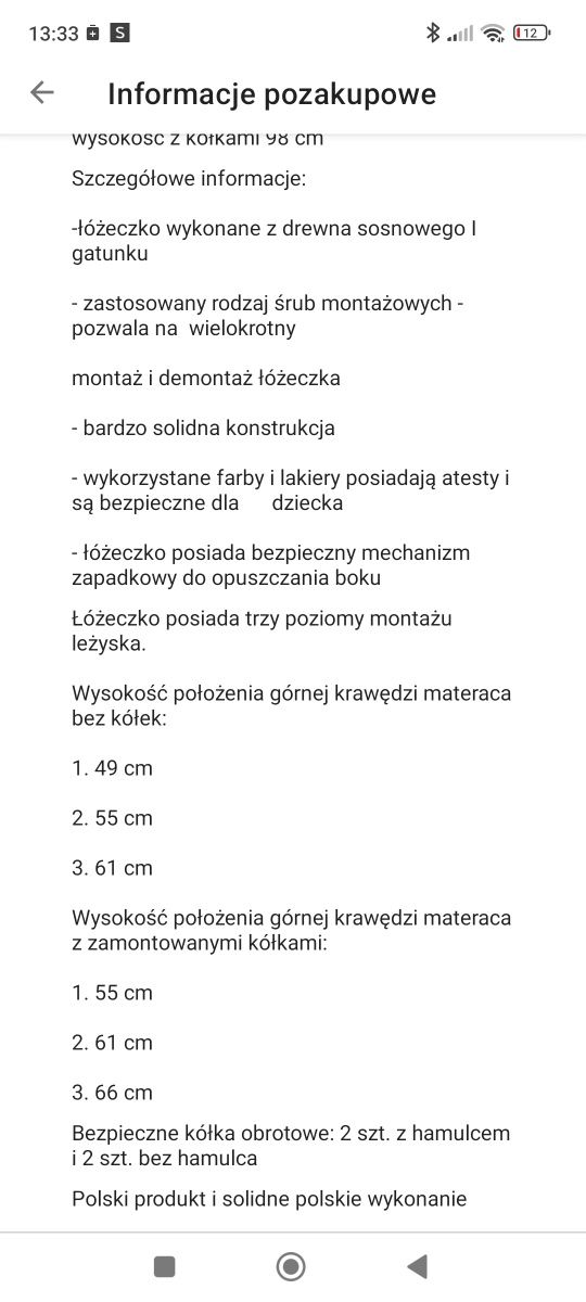 Dostawką łóżeczko dziecięce