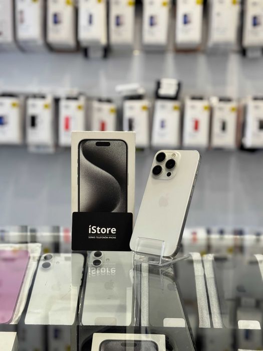 iPhone 15 PRO • 256 GB • White Titanium • 90% bateria • GWARANCJA •