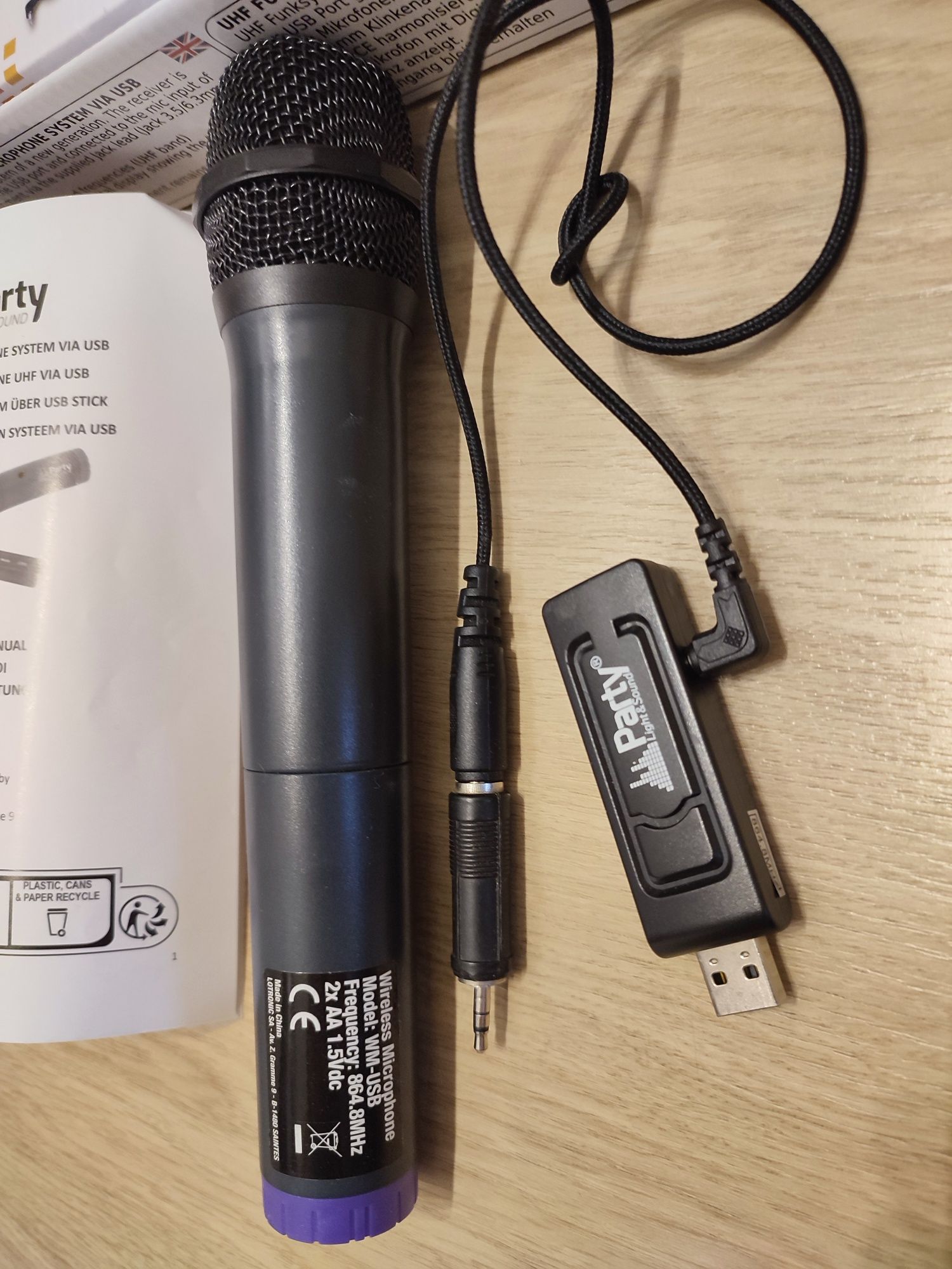 Mikrofon do ręki bezprzewodowy UHF + Stick USB