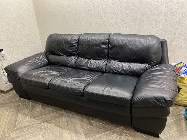 Раскладной диван из натуральной кожи