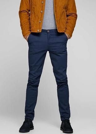 нові темно-сині чоловічі брюки чиноси котонові брюки h&m 30/l