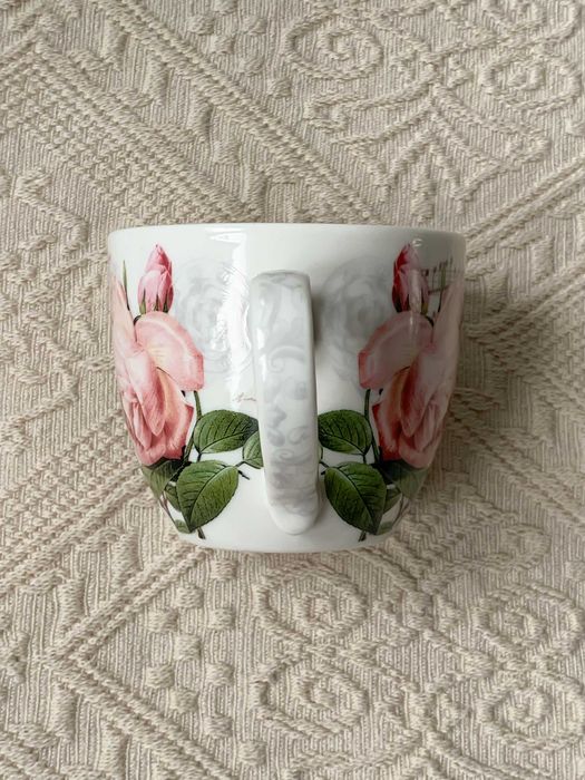 Easy Life filiżanka ze spodkiem róże napisy porcelana 220 ml