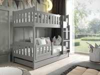 Sosnowe łóżko piętrowe LILA dla dzieci + materace piankowe