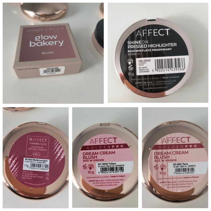 Zestaw Affect Róż Rozświetlacz Puder