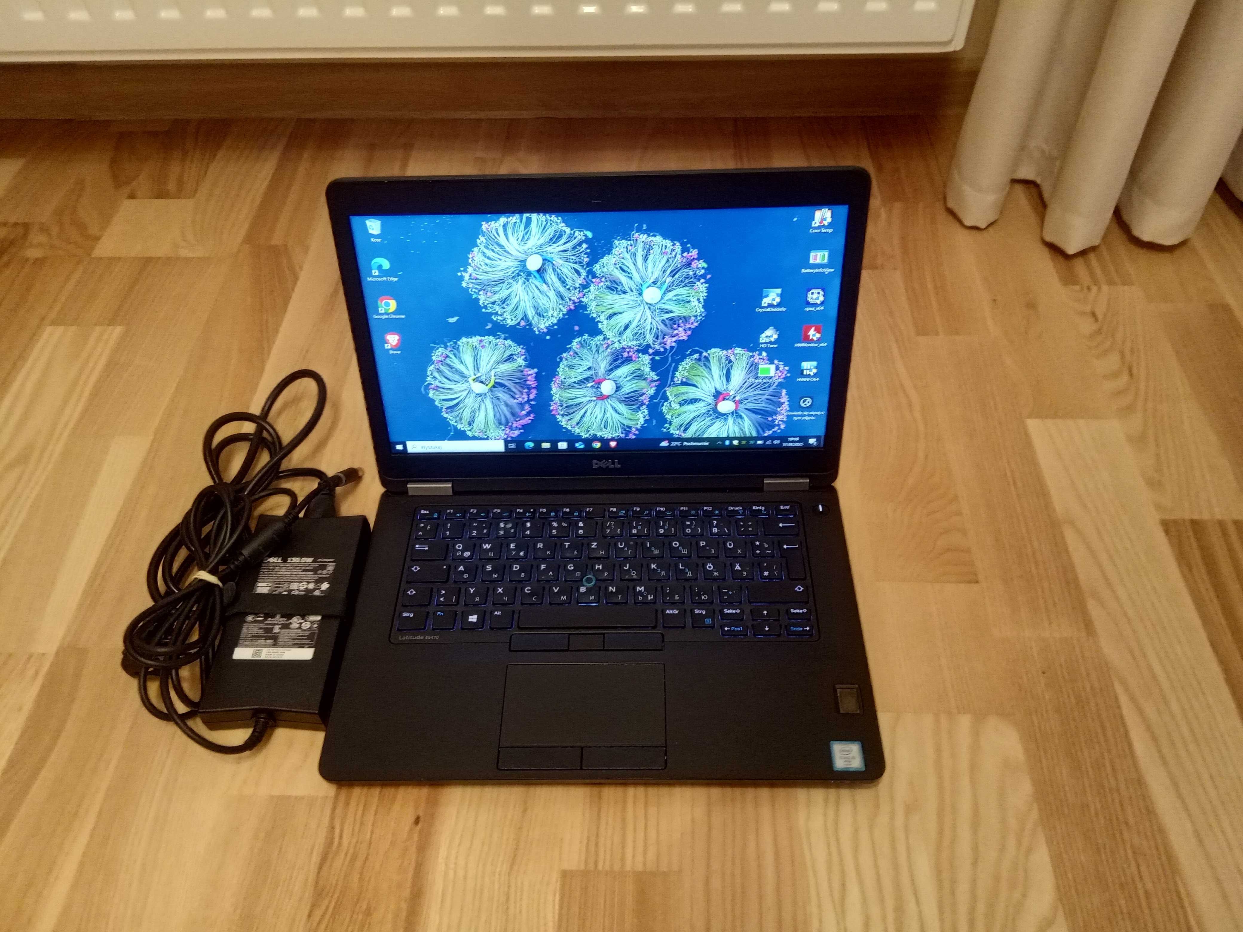 Laptop DELL slim ultrabook szybki SSD zasilacz 130W - kompletny