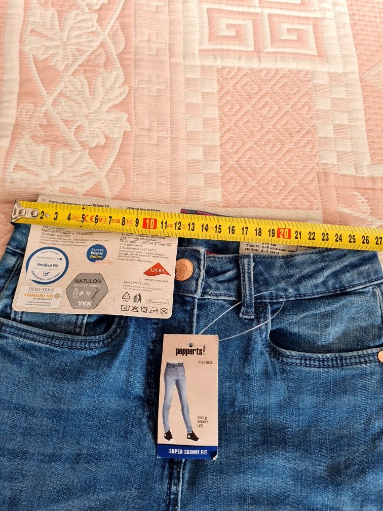 Pepperts Jeansy dziewczęce z wysokim stanem super skinny fit roz 134