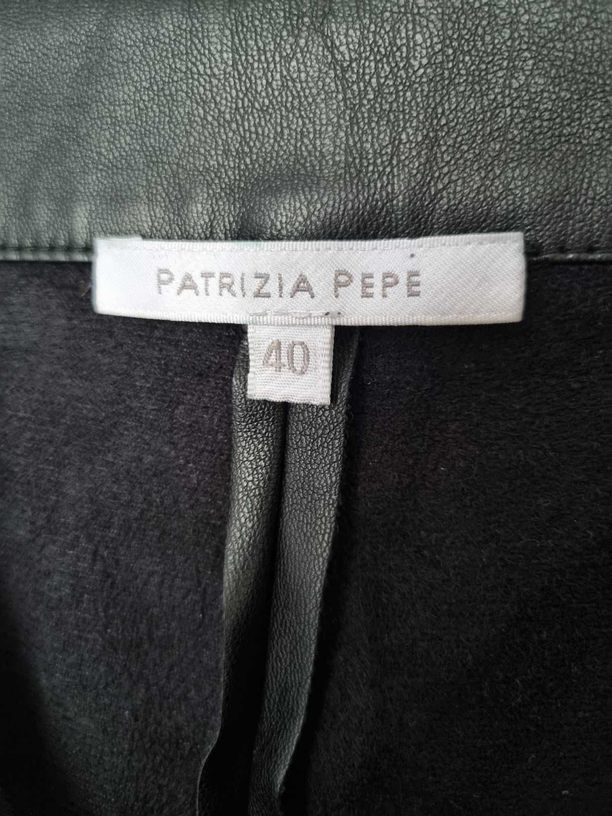 Patrizia Pepe spodnie rozm.S/36_40 skóra eko_szew z przodu_skracane!