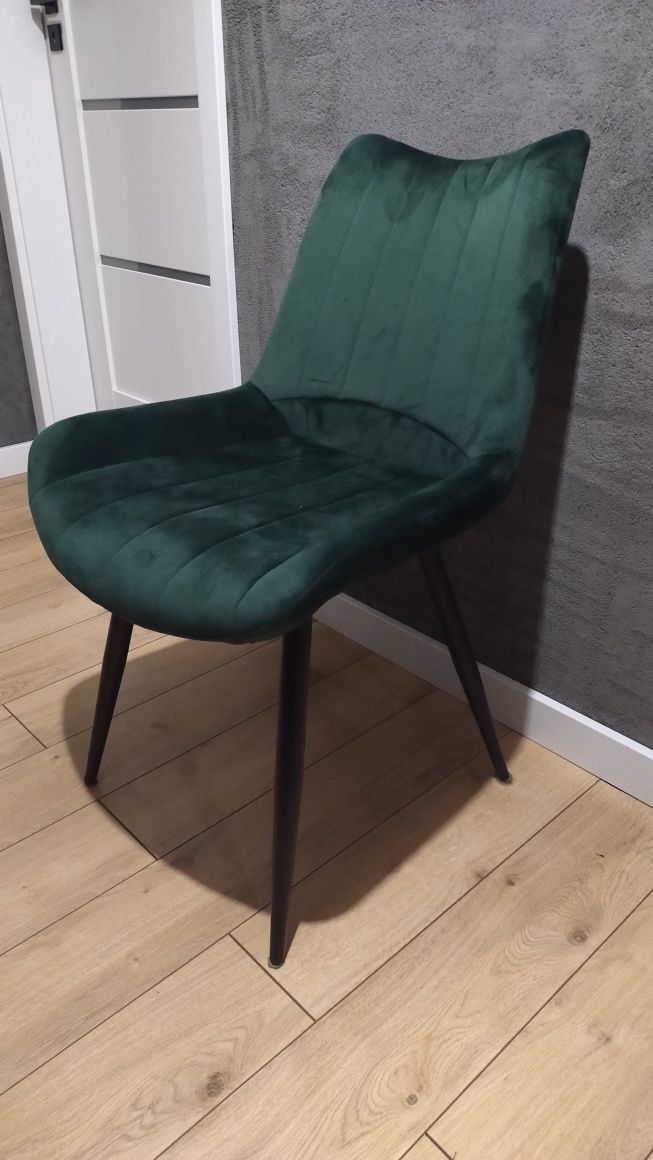 2x Krzesło Halmar zielone tkanina Velvet