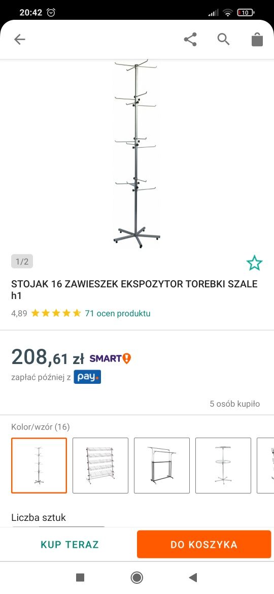 Stojaki obrotowe sztuki 2 na torebki  i kartki