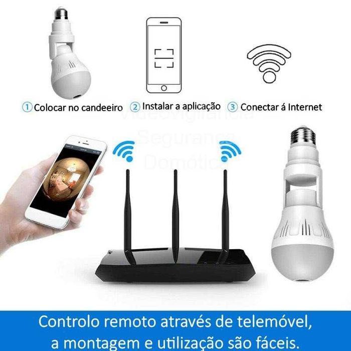 Câmara dissimulada * Lâmpada * 2MP * WiFi * Visão noturna