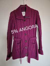 Sweter rozpinany z angora M