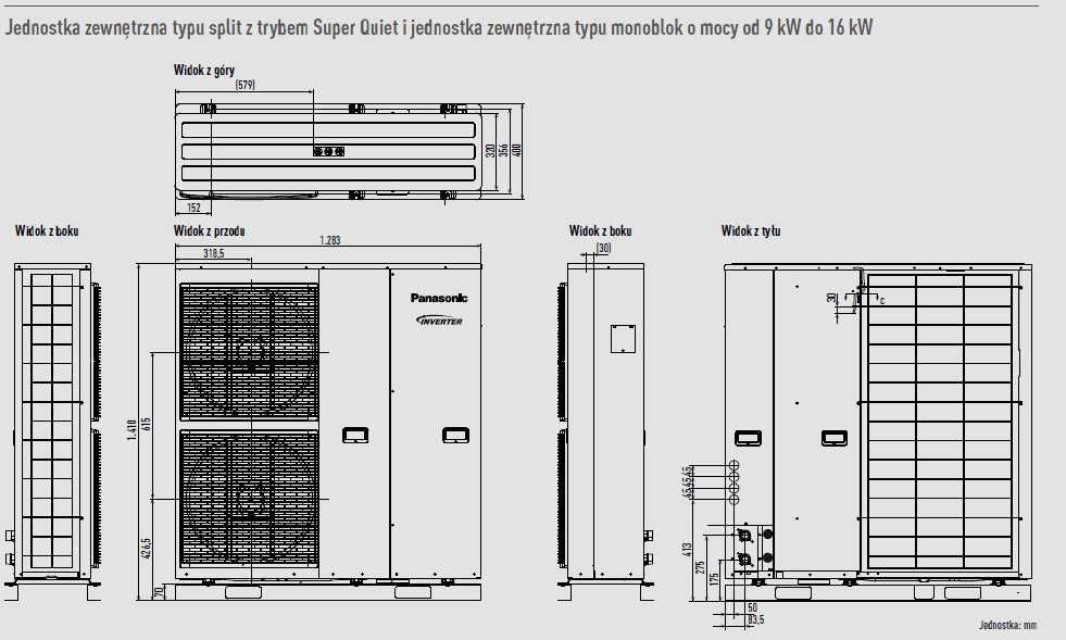 Pompa ciepła 16kW Panasonic T-CAP SUPER CICHA 3F dostępna z montażem