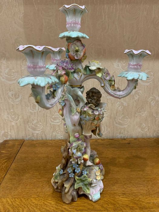 Рідкісна пара від Sitzendorf, старовинний канделябр SCHIERHOLZ