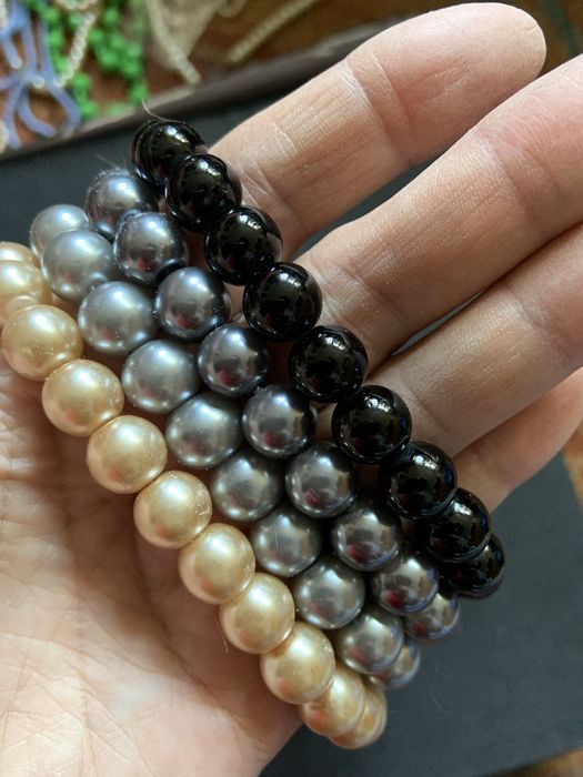 Cztery sznury pereł naszyjnik korale