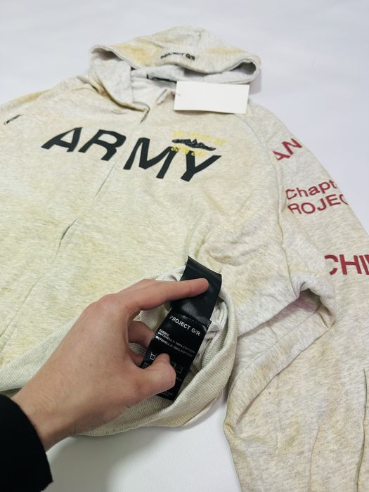 Худі худи Grailz Project G/R ARMY hoodie washed white opium archive L
