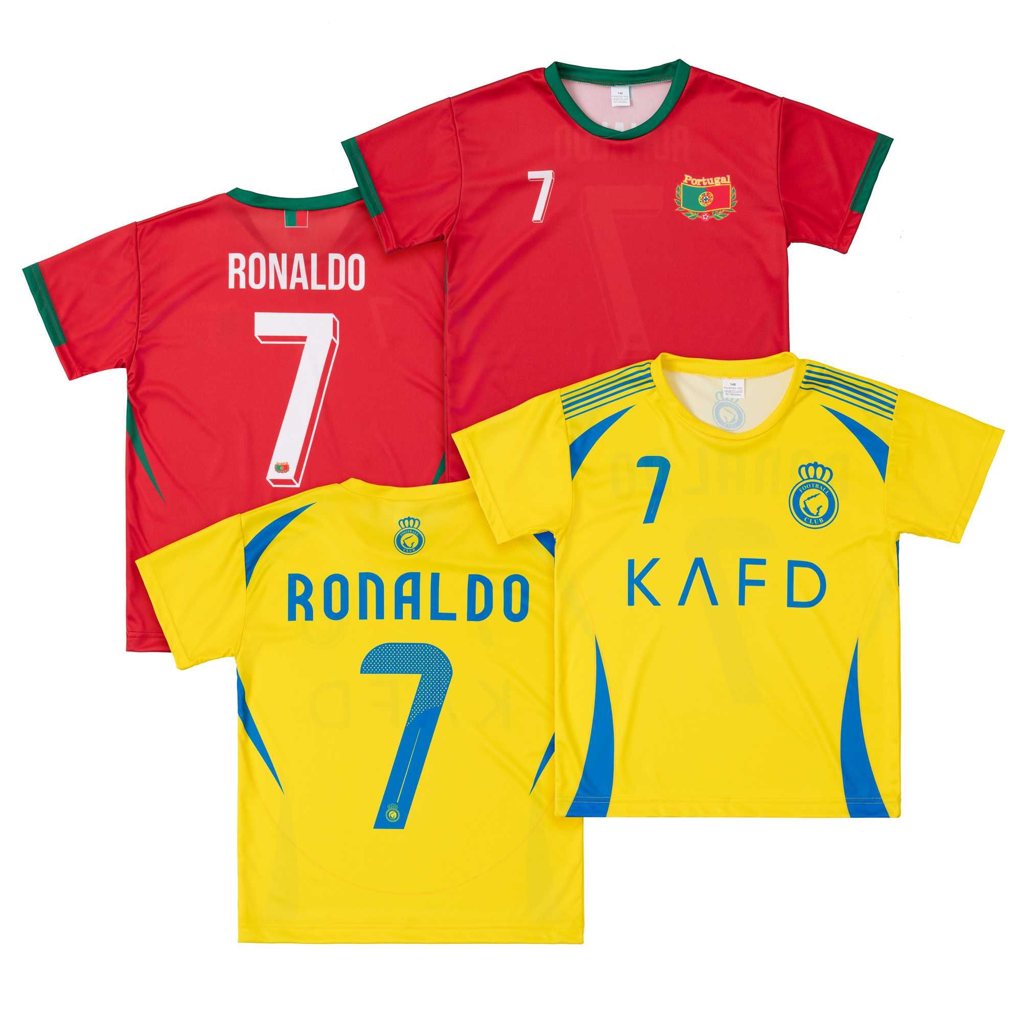 Koszulki piłkarskie dziecięce Al Nassr + Portugalia Ronaldo rozm. 128