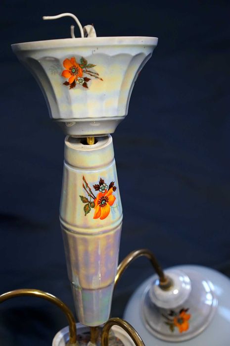 люстра керамика без повреждений комплект полный. 60 годы