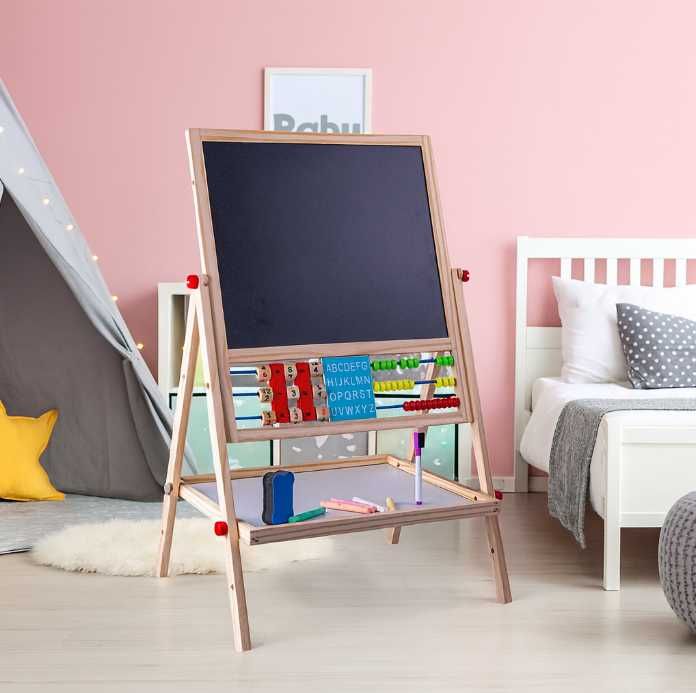 Mocna Dwustronna Tablica Kredowa Magnetyczna Dla Dzieci + Gratisy