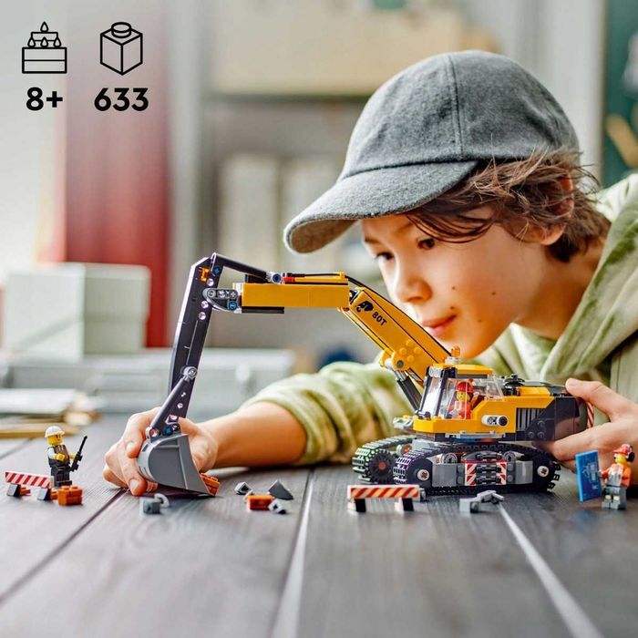 Klocki Lego City 60420 Żółta Koparka Gąsienicowa Obrotowa + 3 Figurki