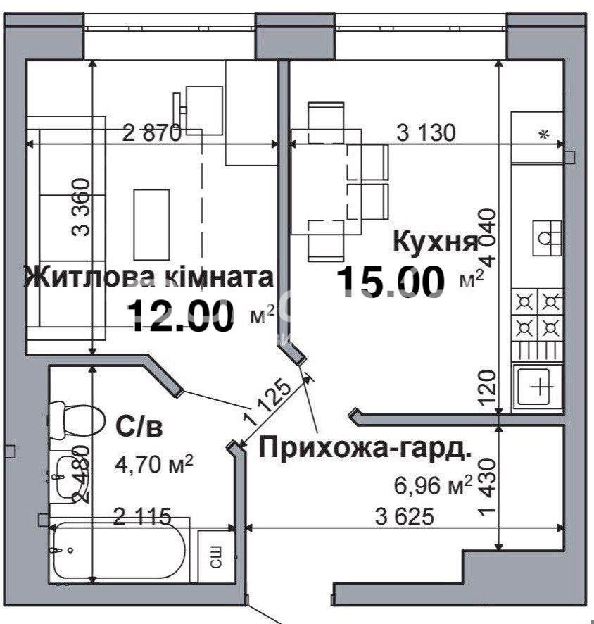 Грушевського пров., 12. Гатне. ЖК "Rodnoy-2". З РЕМОНТОМ!
