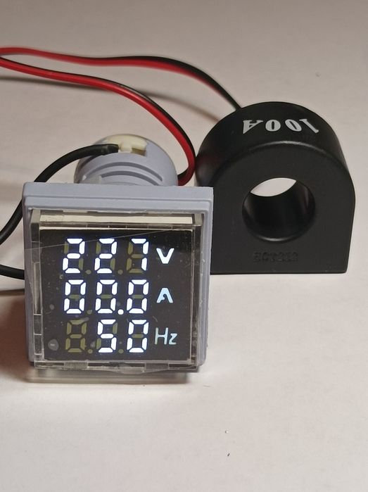 Измеритель частоты, напряжения, силы тока цифровой в сети 220 вольт