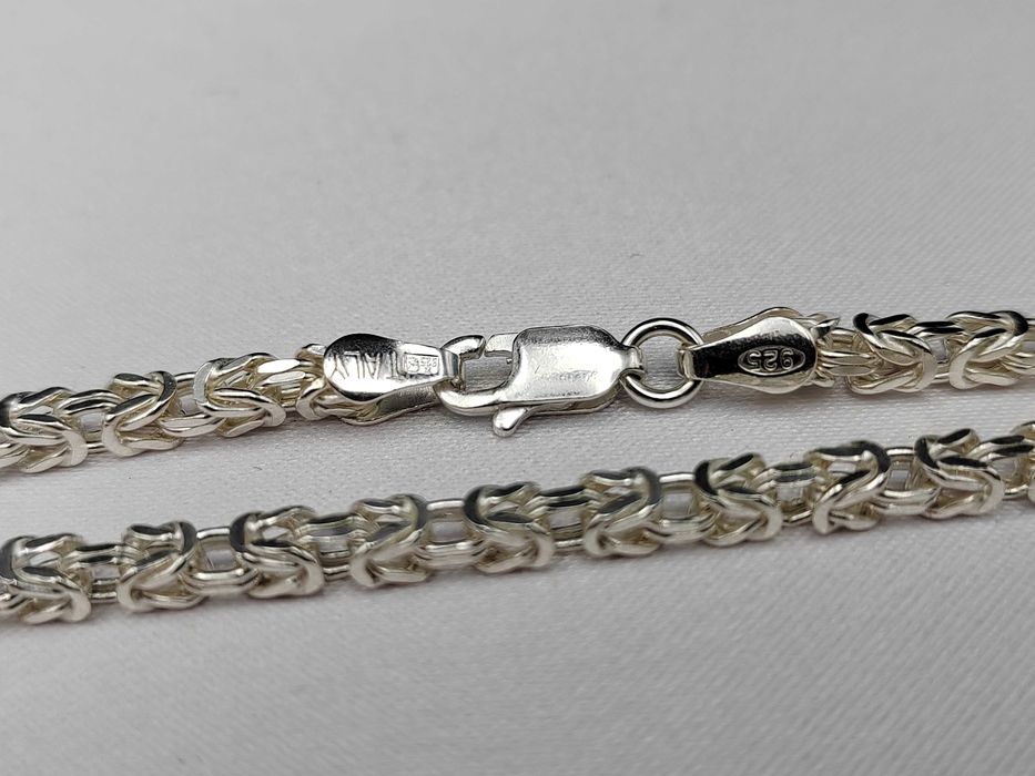 NOWA Srebrna Bransoletka Splot Królewski 19cm / Srebro 925