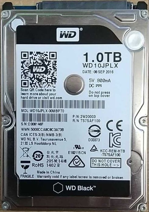 Вінчестер диск 2,5" (ноут.) 1Tb SATA3 Western Digital WD10JPLX-00MBPT0