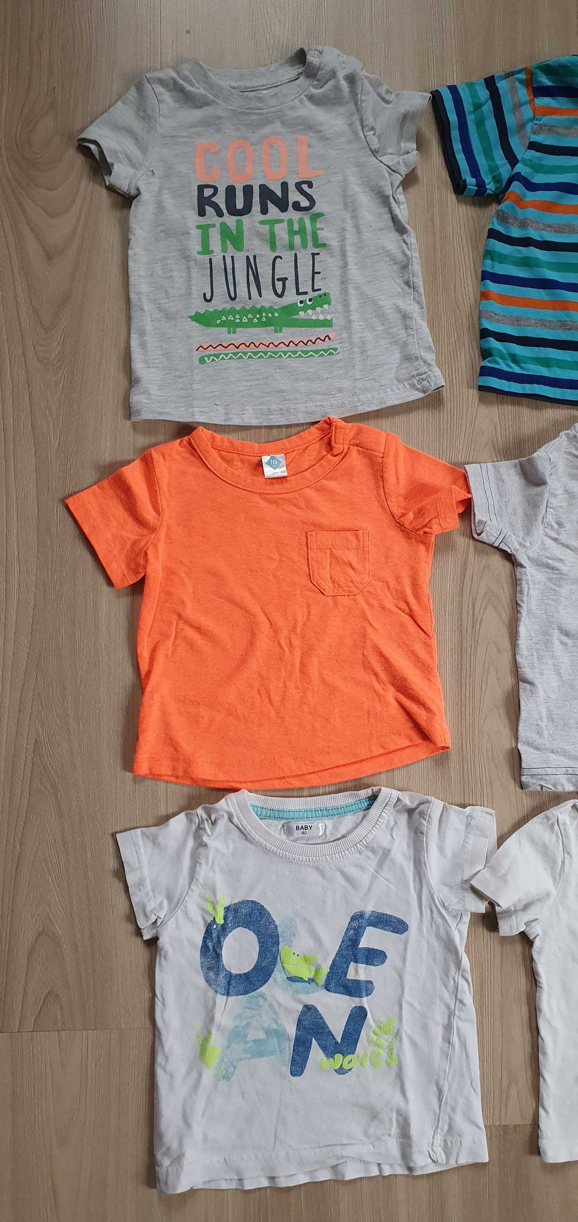 Zestaw 9szt. koszulek t-shirt rozmiar 80/86 chłopięce