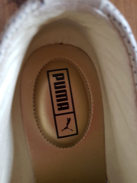 Buty Puma białe ze skóry