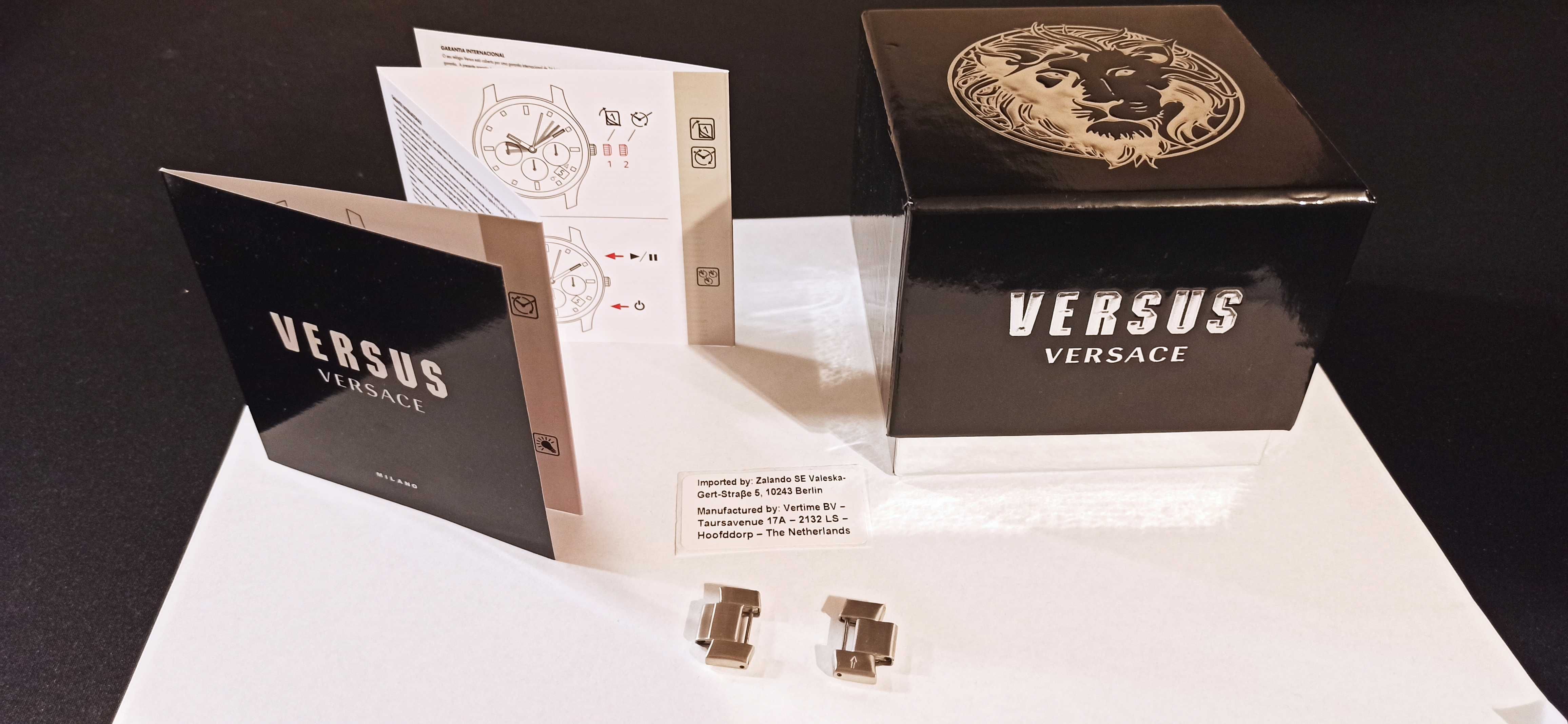 Zegarek Versus Versace męski srebrny bransoletka.